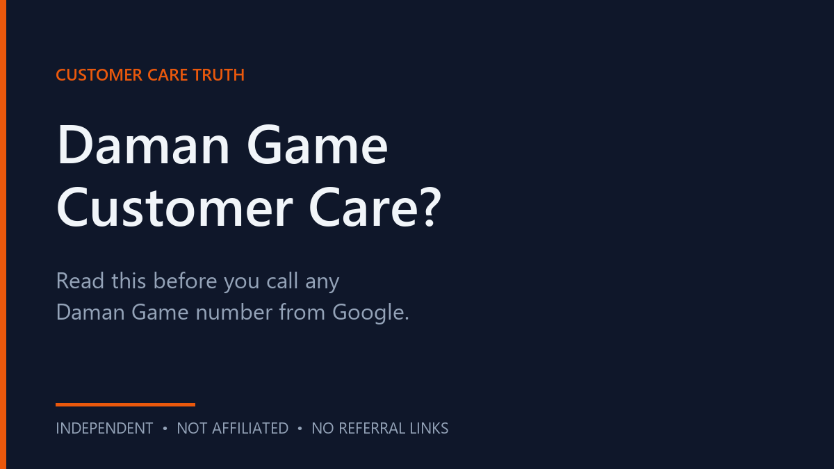 Daman Game customer care truth Daman Game customer care number truth illustration
