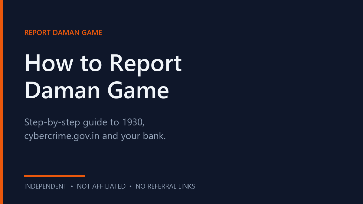 How to report Daman Game illustration